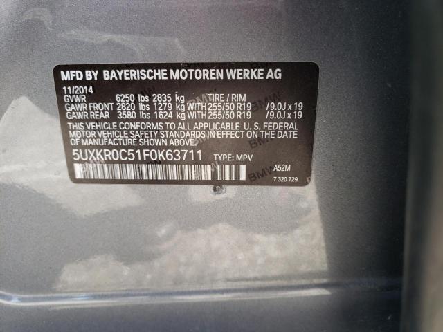 Photo 10 from auction – 2015 BMW X5 XDRIVE3 with VIN 5UXKR0C51F0K63711