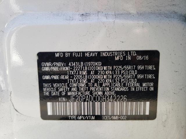 Photo 10 from auction – 2016 SUBARU CROSSTREK with VIN JF2GPADC0GH342226