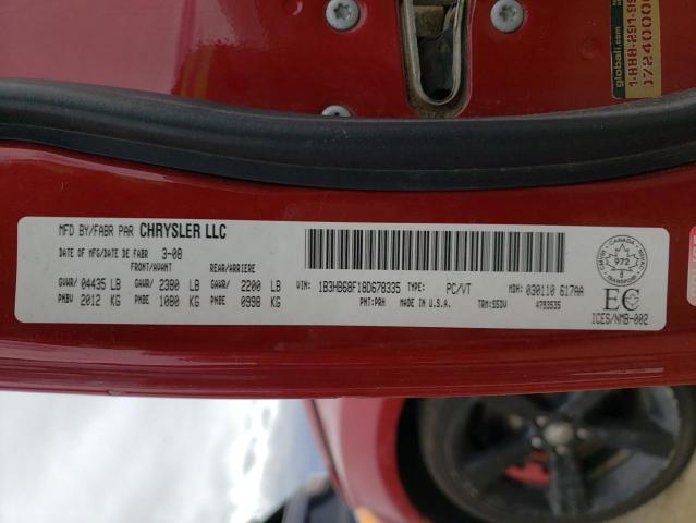 Photo 10 from auction – 2008 DODGE CALIBER SR with VIN 1B3HB68F18D678335