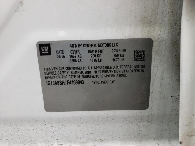 Photo 10 from auction – 2015 CHEVROLET SONIC LS with VIN 1G1JA6SH7F4189943