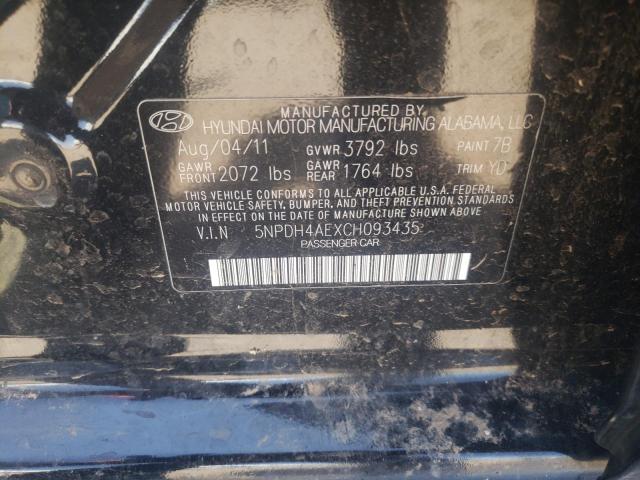 Photo 10 from auction – 2012 HYUNDAI ELANTRA GL with VIN 5NPDH4AEXCH093435