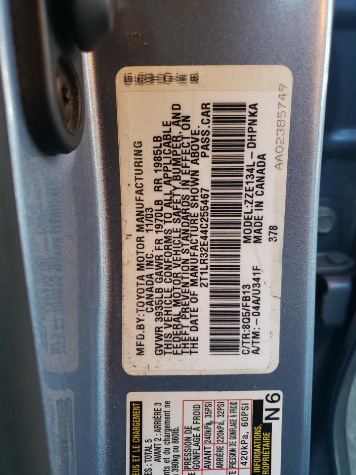 Photo 10 from auction – 2004 TOYOTA COROLLA MA with VIN 2T1LR32E44C255467