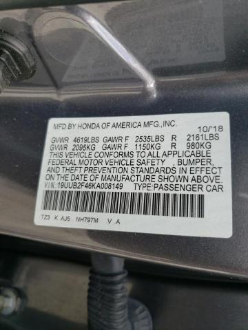 Photo 10 from auction – 2019 ACURA TLX TECHNO with VIN 19UUB2F46KA008149
