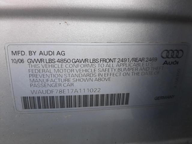 صورة رقم 10 من المزاد - 2007 AUDI A4 2.0T QU مع VIN WAUDF78E17A111022