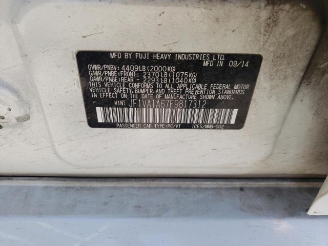 Photo 10 from auction – 2015 SUBARU WRX with VIN JF1VA1A67F9817312