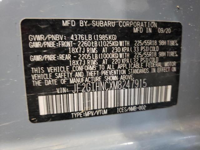 Photo 10 from auction – 2021 SUBARU CROSSTREK with VIN JF2GTHNCXM8247915