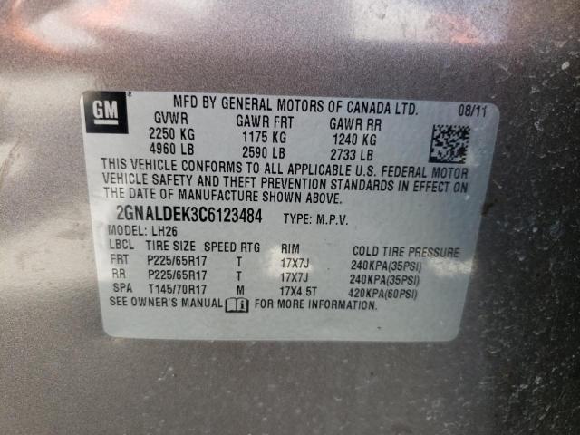 Photo 10 from auction – 2012 CHEVROLET EQUINOX LT with VIN 2GNALDEK3C6123484