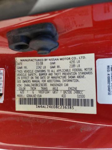 Photo 10 from auction – 2008 NISSAN ALTIMA 2.5 with VIN 1N4AL24E08C236385