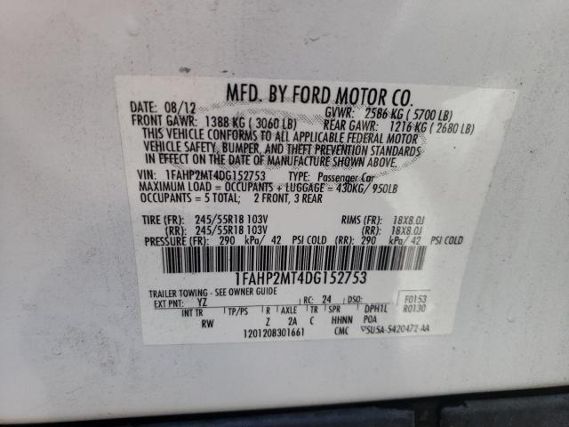 Photo 10 from auction – 2013 FORD TAURUS POL with VIN 1FAHP2MT4DG152753