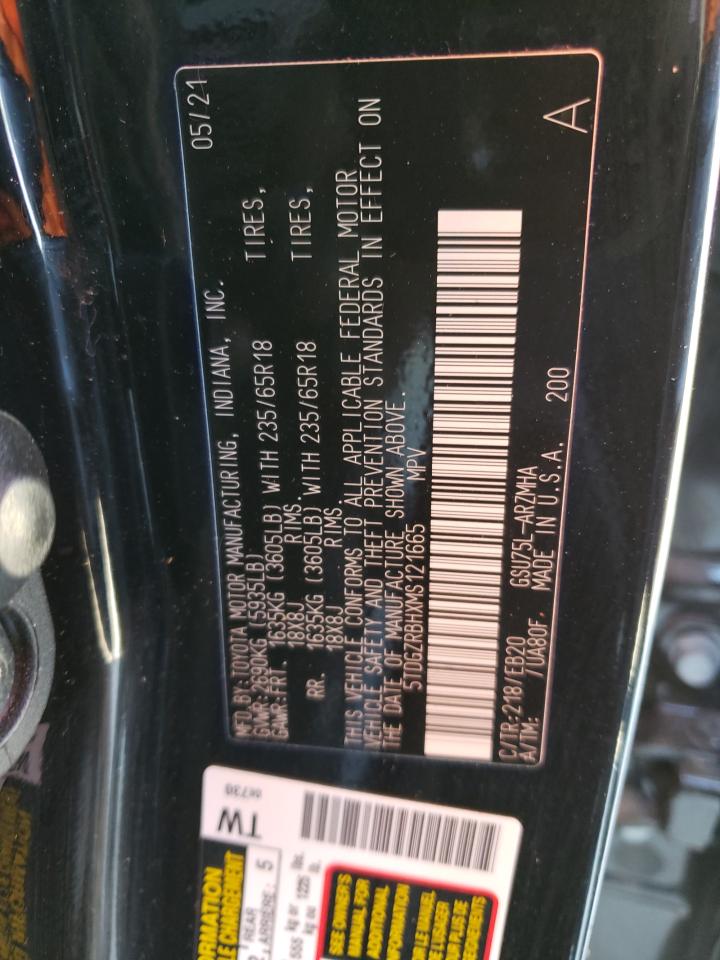 Photo 10 from auction – 2021 TOYOTA HIGHLANDER with VIN 5TDGZRBHXMS121665