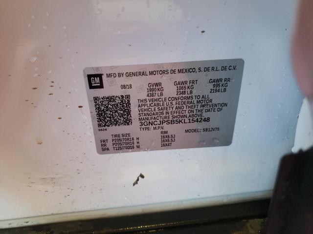 Photo 10 from auction – 2019 CHEVROLET TRAX 1LT with VIN 3GNCJPSB5KL154248