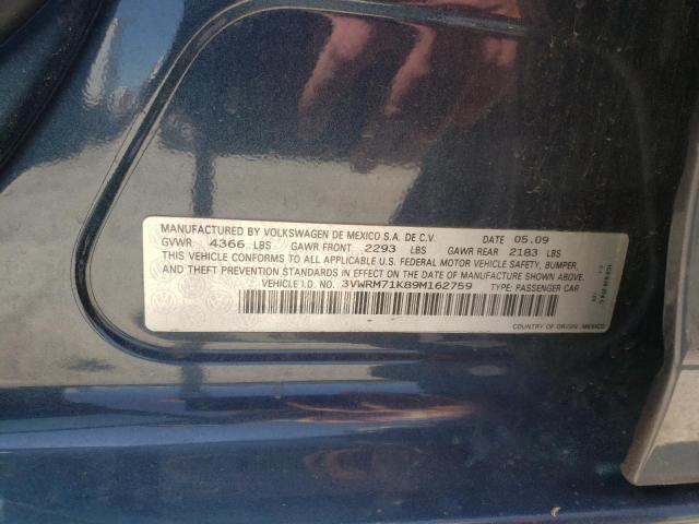 Photo 10 from auction – 2009 VOLKSWAGEN JETTA SE with VIN 3VWRM71K89M162759