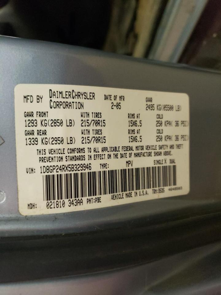 Photo 10 from auction – 2005 DODGE GRAND CARA with VIN 1D8GP24RX5B329946