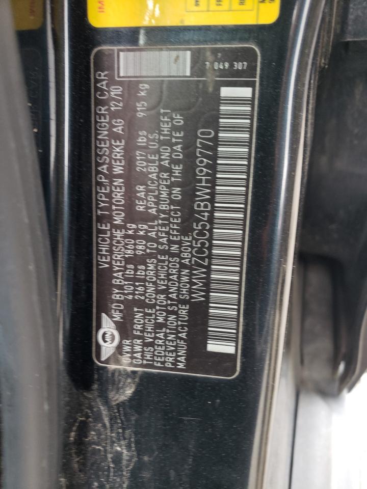 Foto 10 de la subasta – 2011 MINI COOPER S C con VIN WMWZC5C54BWH99770