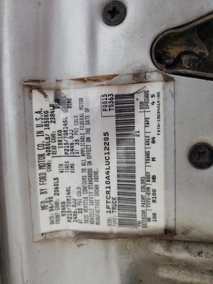Photo 10 from auction – 1990 FORD RANGER with VIN 1FTCR10A4LUC12205