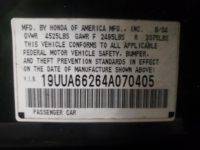 Photo 10 from auction – 2004 ACURA TL with VIN 19UUA66264A070405