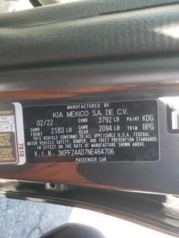 Photo 10 from auction – 2022 KIA FORTE FE with VIN 3KPF24AD7NE464706