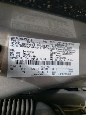 Photo 10 from auction – 2016 FORD FOCUS SE with VIN 1FADP3F21GL348797