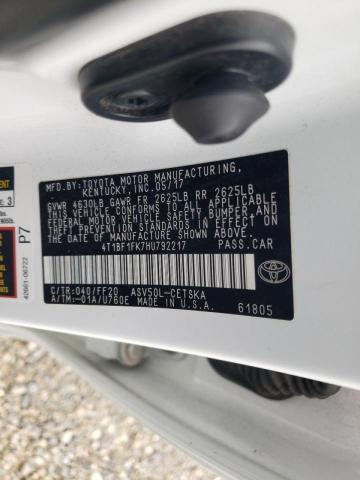 Photo 10 from auction – 2017 TOYOTA CAMRY LE with VIN 4T1BF1FK7HU792217