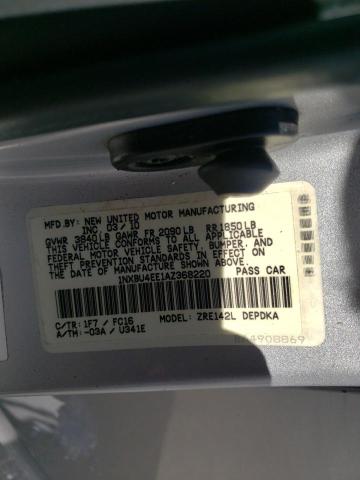 Photo 10 from auction – 2010 TOYOTA COROLLA BA with VIN 1NXBU4EE1AZ368220