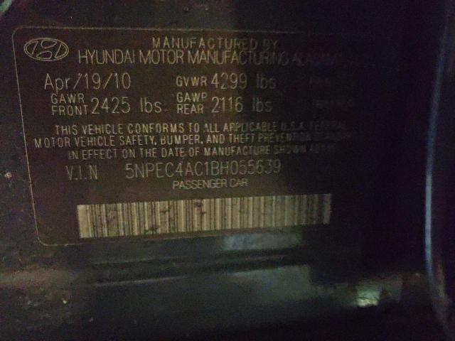 Photo 10 from auction – 2011 HYUNDAI SONATA SE with VIN 5NPEC4AC1BH055639