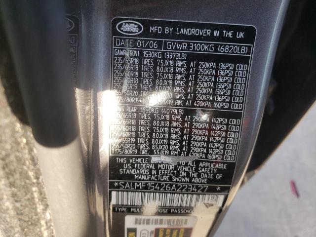 Photo 10 from auction – 2006 LAND ROVER RANGE ROVE with VIN SALMF15426A223427
