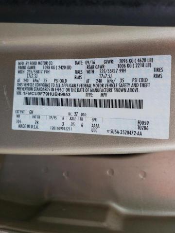 Photo 10 from auction – 2017 FORD ESCAPE S with VIN 1FMCU0F79HUB49853