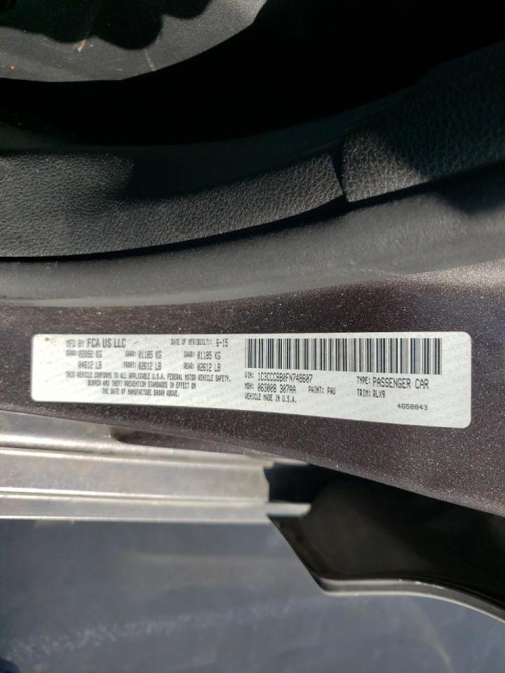 Photo 10 from auction – 2015 CHRYSLER 200 S with VIN 1C3CCCBB0FN748607