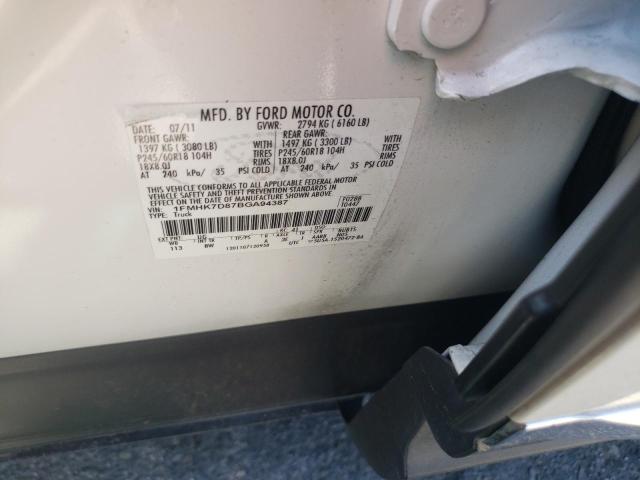 Photo 10 from auction – 2011 FORD EXPLORER X with VIN 1FMHK7D87BGA94387