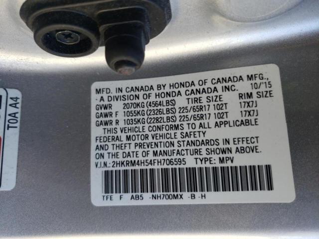 Photo 10 from auction – 2015 HONDA CR-V EX with VIN 2HKRM4H54FH706595