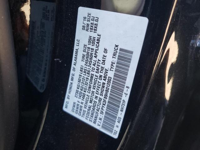 Photo 10 from auction – 2017 HONDA RIDGELINE with VIN 5FPYK3F89HB012003