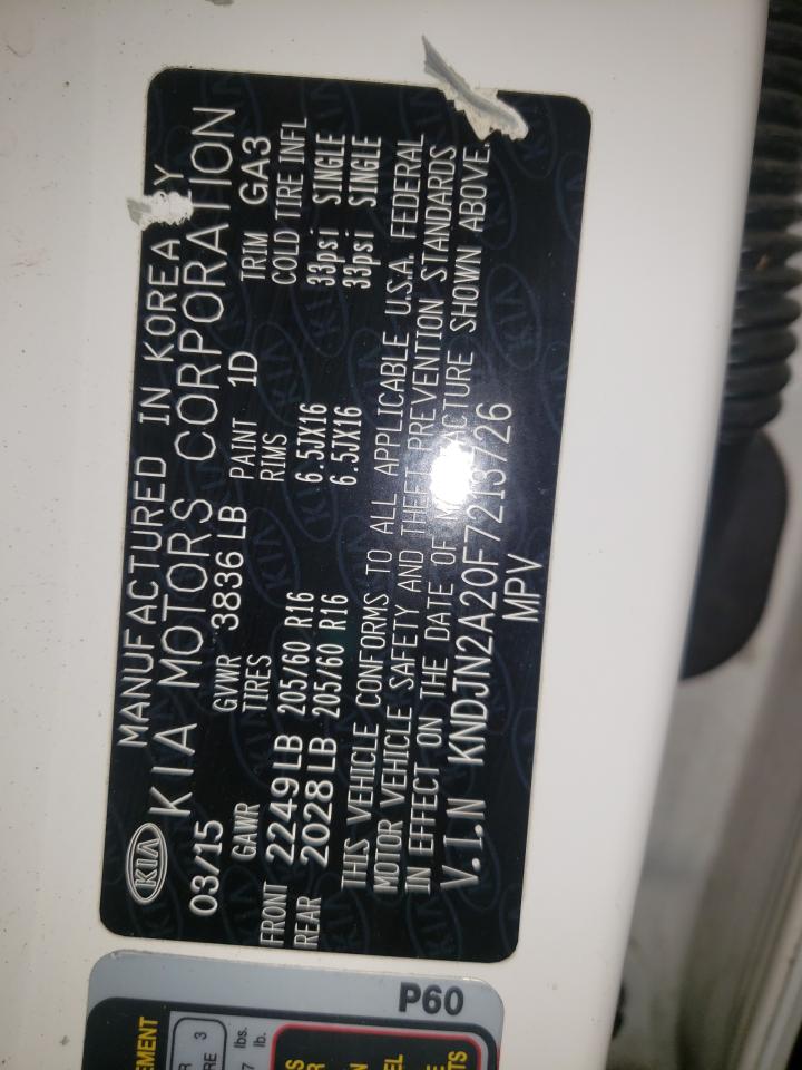Photo 10 from auction – 2015 KIA SOUL with VIN KNDJN2A20F7213726