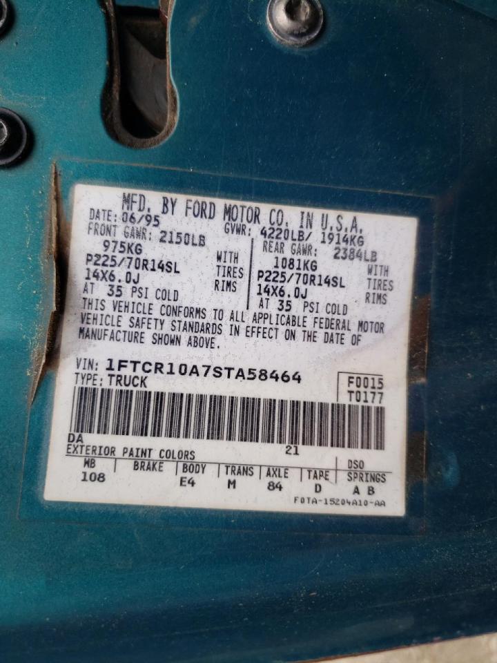 Photo 10 from auction – 1995 FORD RANGER with VIN 1FTCR10A7STA58464