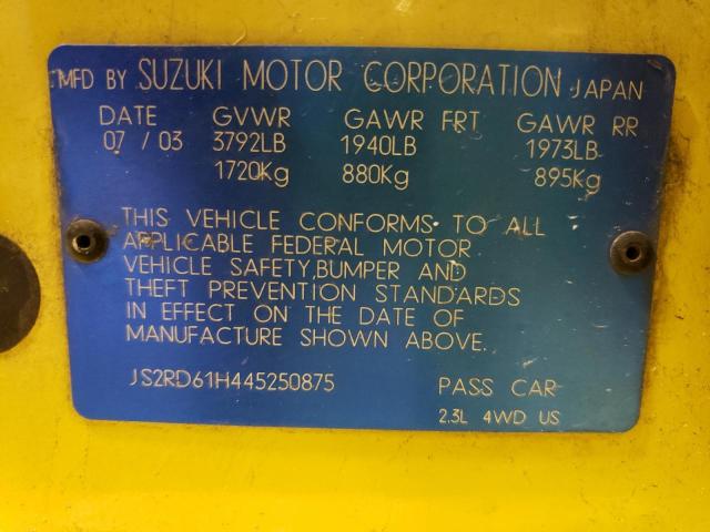 Photo 10 from auction – 2004 SUZUKI AERIO with VIN JS2RD61H445250875