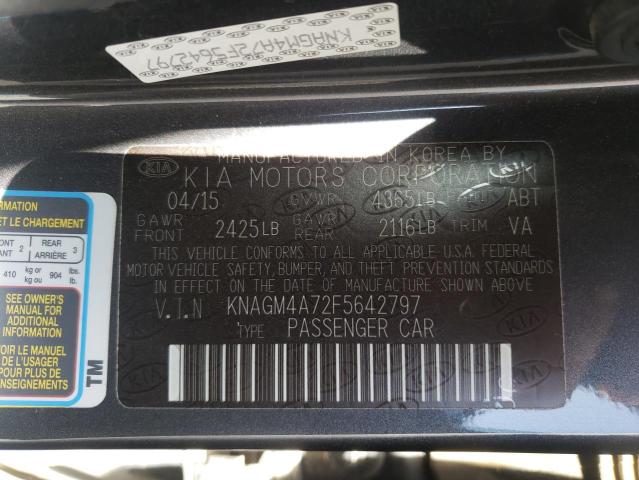 Photo 10 from auction – 2015 KIA OPTIMA LX with VIN KNAGM4A72F5642797