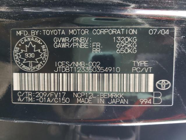 Photo 10 from auction – 2005 TOYOTA ECHO with VIN JTDBT123350354910