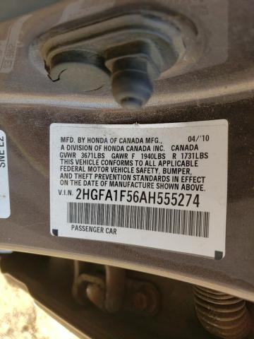 Photo 10 from auction – 2010 HONDA CIVIC LX with VIN 2HGFA1F56AH555274