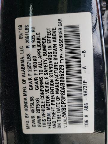 Photo 10 from auction – 2010 HONDA ACCORD EXL with VIN 5KBCP3F80AB006229