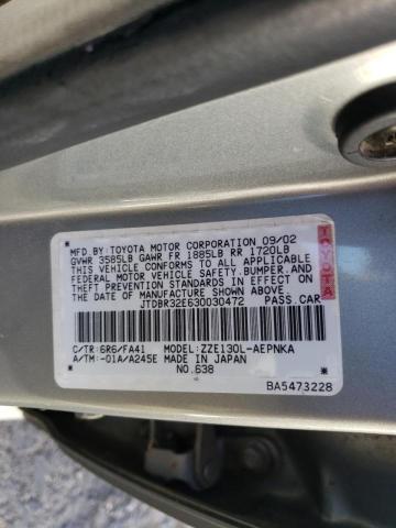 Foto 10 de la subasta – 2003 TOYOTA COROLLA CE con VIN JTDBR32E630030472