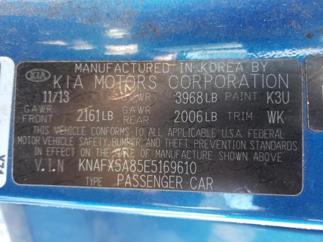 Photo 10 from auction – 2014 KIA FORTE EX with VIN KNAFX5A85E5169610