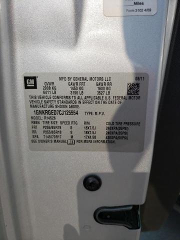 Photo 10 from auction – 2012 CHEVROLET TRAVERSE L with VIN 1GNKRGED7CJ125554