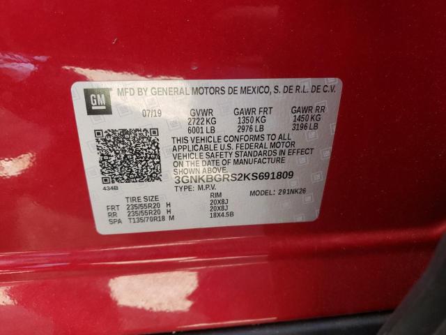 Photo 10 from auction – 2019 CHEVROLET BLAZER 2LT with VIN 3GNKBGRS2KS691809