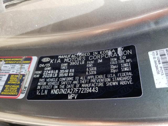 Photo 10 from auction – 2015 KIA SOUL with VIN KNDJN2A27F7219443
