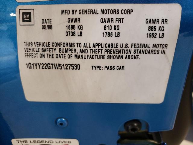 Photo 10 from auction – 1998 CHEVROLET CORVETTE with VIN 1G1YY22G7W5127530