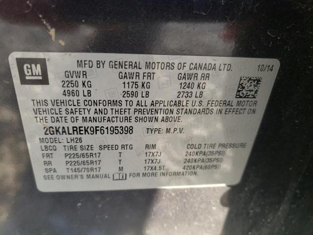 Photo 10 from auction – 2015 GMC TERRAIN SL with VIN 2GKALREK9F6195398
