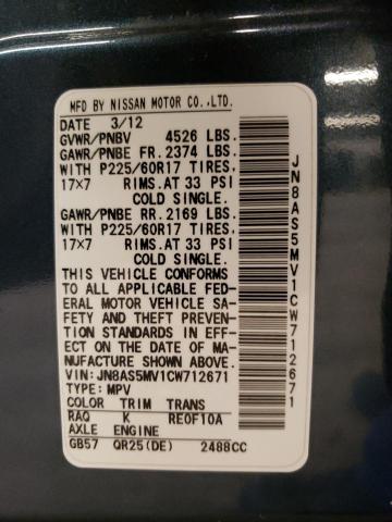 Photo 10 from auction – 2012 NISSAN ROGUE S with VIN JN8AS5MV1CW712671