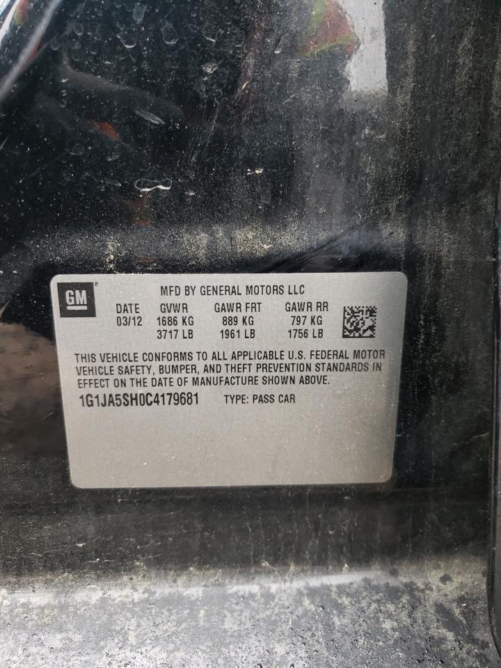 Photo 10 from auction – 2012 CHEVROLET SONIC LS with VIN 1G1JA5SH0C4179681