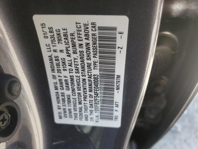 Photo 10 from auction – 2015 HONDA CIVIC LX with VIN 19XFB2F54FE040083
