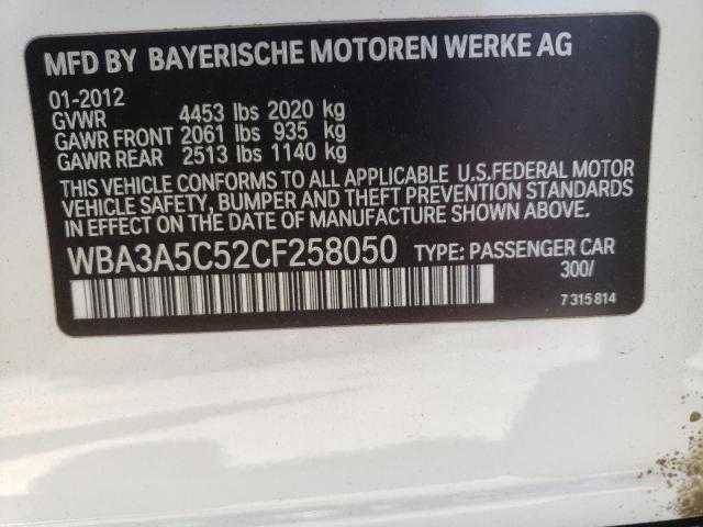 Photo 10 from auction – 2012 BMW 328 I with VIN WBA3A5C52CF258050