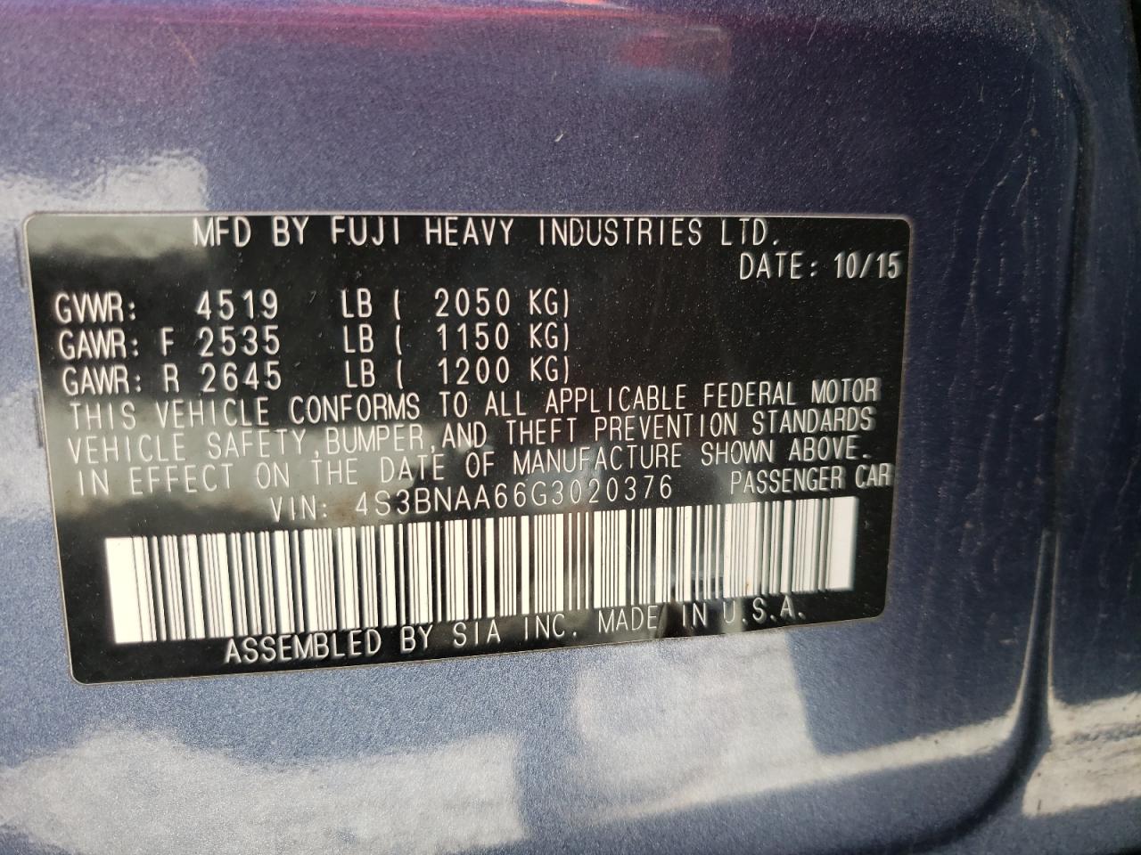 Photo 10 from auction – 2016 SUBARU LEGACY 2.5 with VIN 4S3BNAA66G3020376